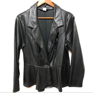 RAINBOW faux vegan leather peplum jacket